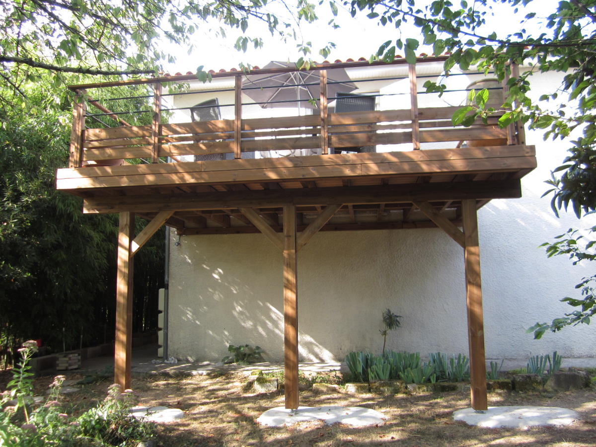 Terrasse bois sur poteaux