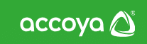 Accoya : Logo Officiel de la Marque de Bois Durable Logo Accoya blanc et son symbole triangulaire stylisé sur un fond vert vif.